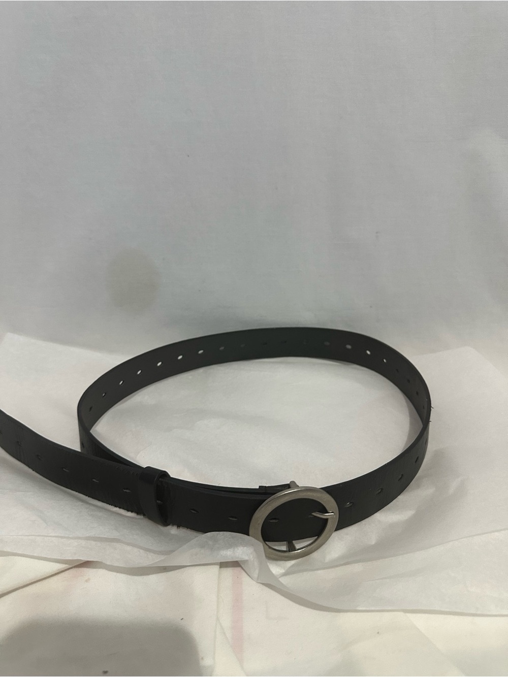 Target Black Women's Belt with Silver Round Buckle